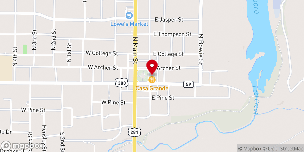 Map showing location of Treviño's Craft Smokehouse
