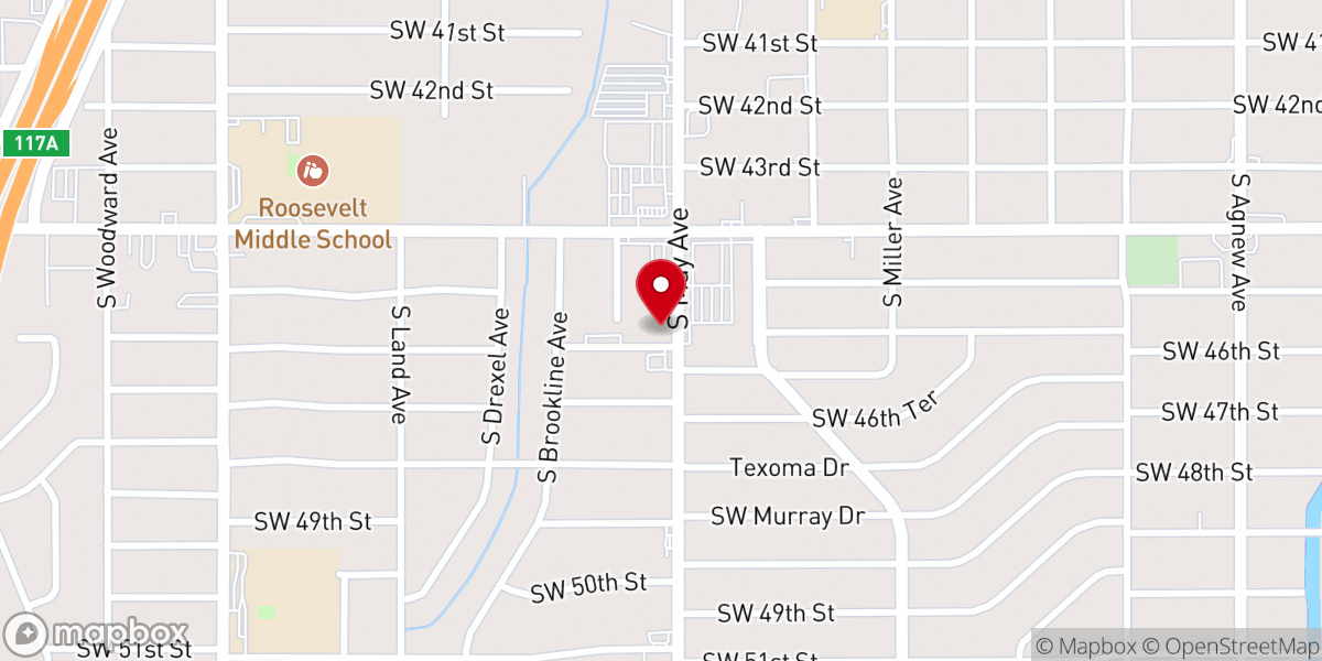Map showing location of Mayridge Baptist Church