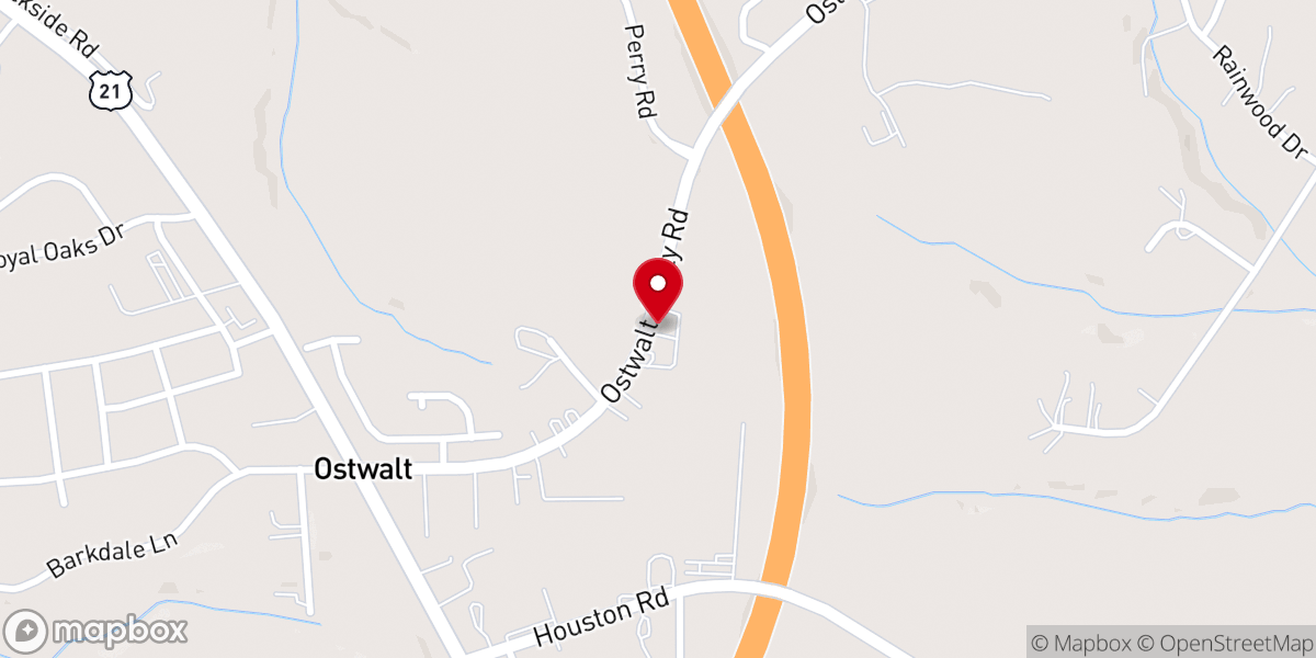 Map showing location of Ostwalt Baptist Church