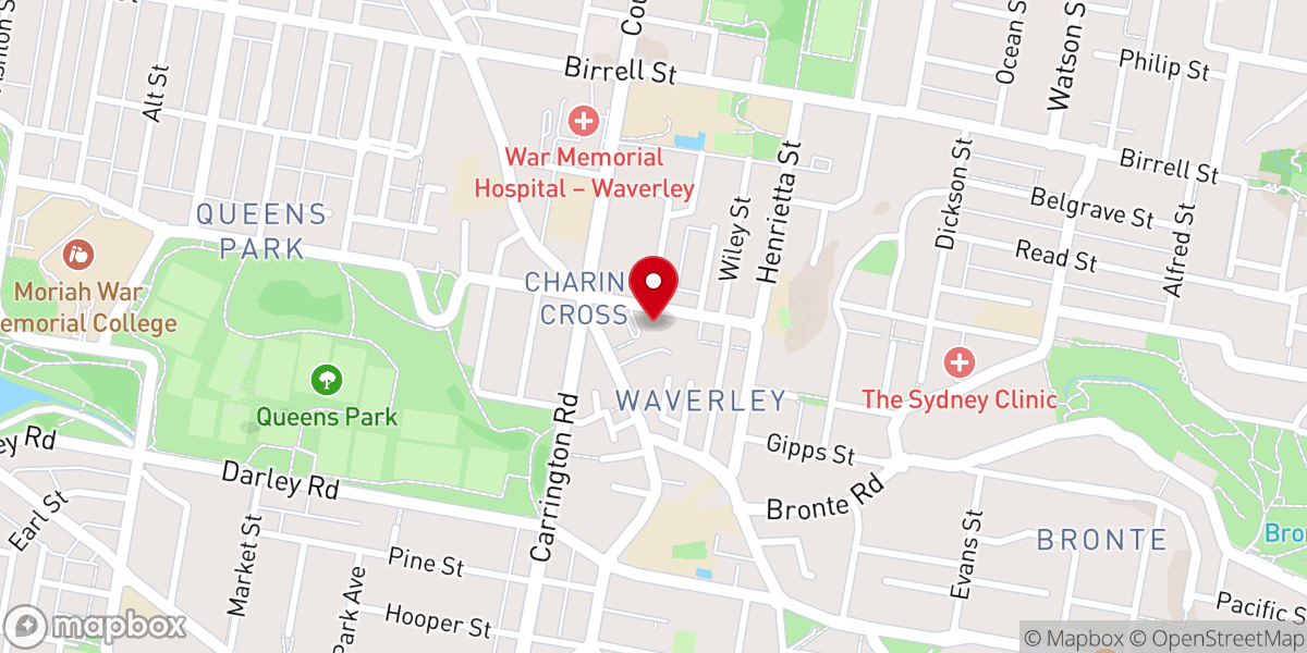 Map showing location of Mary Immaculate Catholic Church, Waverley