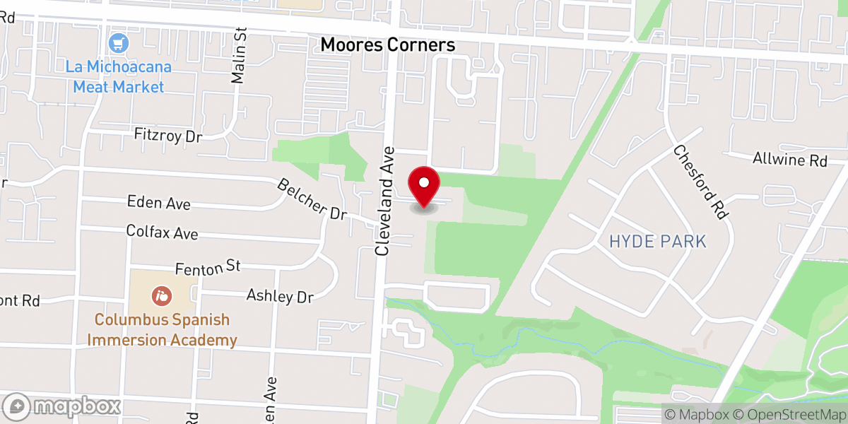 Map showing location of Christ Presbyterian Church