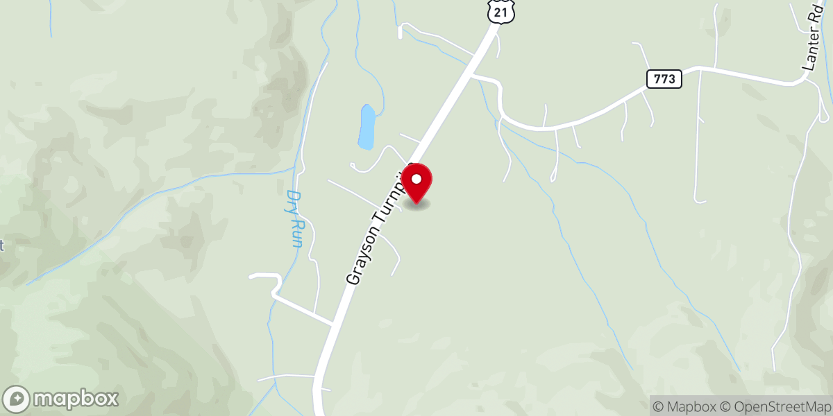 Map showing location of Speedwell Pentecostal Holiness Church