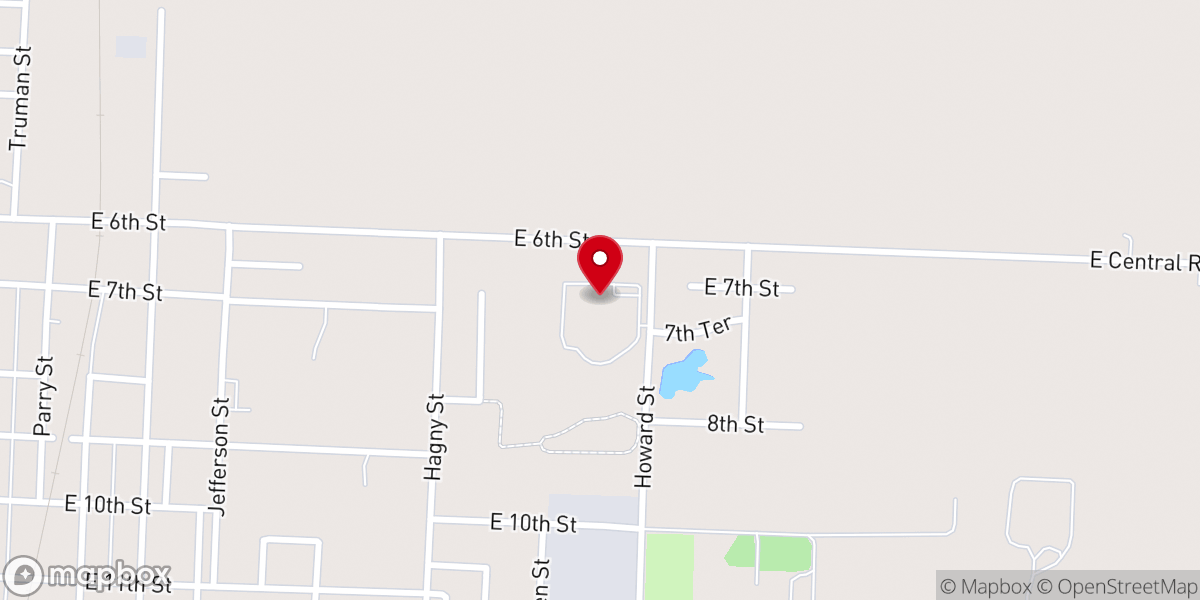 Map showing location of First Baptist Church of Lamar