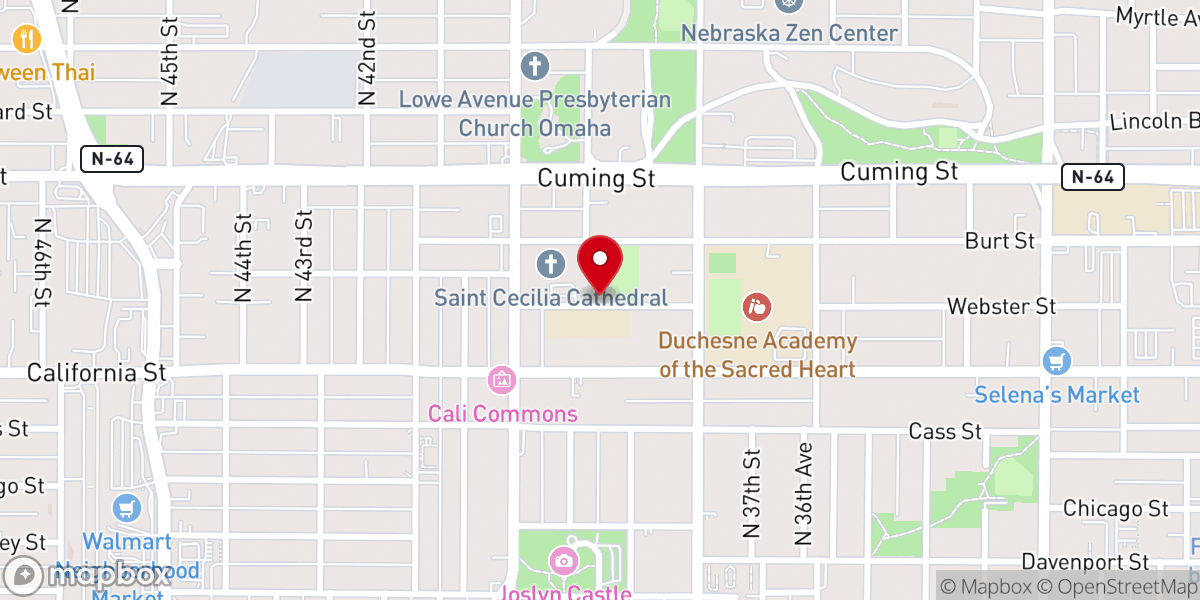 Map showing location of Saint Cecilia Cathedral Athletic