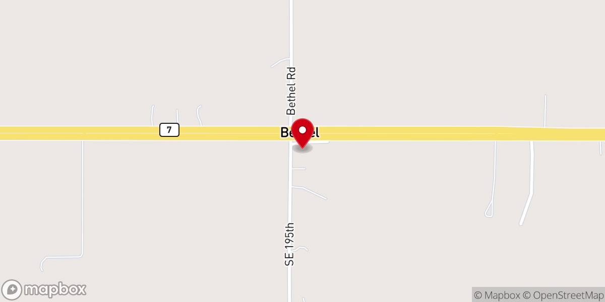 Map showing location of Bethel Methodist Church