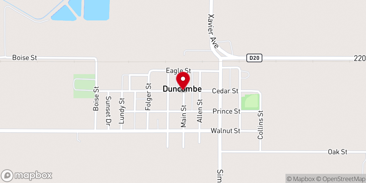 Map showing location of Washington cemetry
