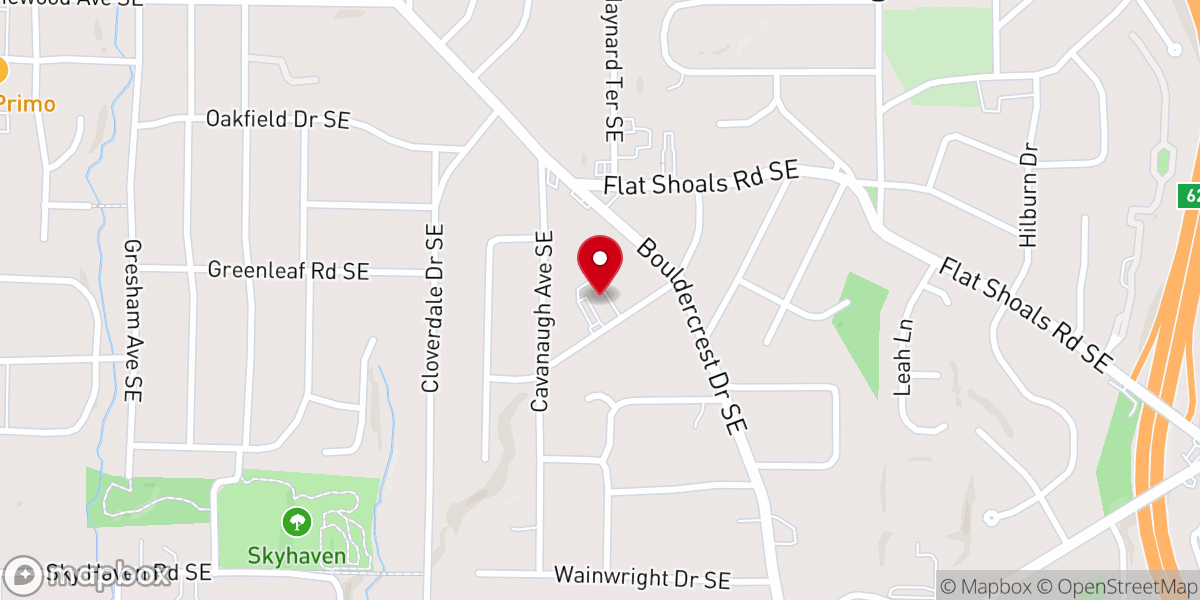 Map showing location of Greater Liberty Hill Baptist