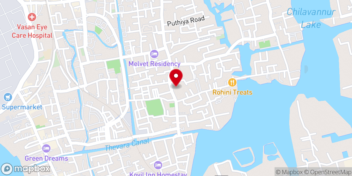 Map showing location of St. Sebastian Roman Catholic Church, Kadavanthra