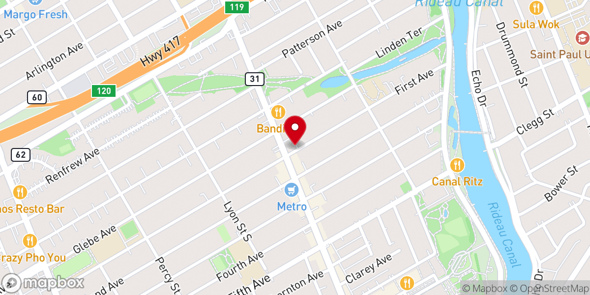 Map showing location of St Giles Presbyterian Church