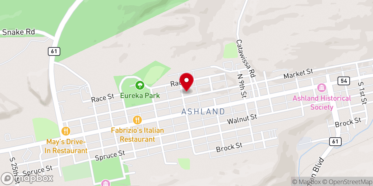 Map showing location of St. John's Episcopal Church