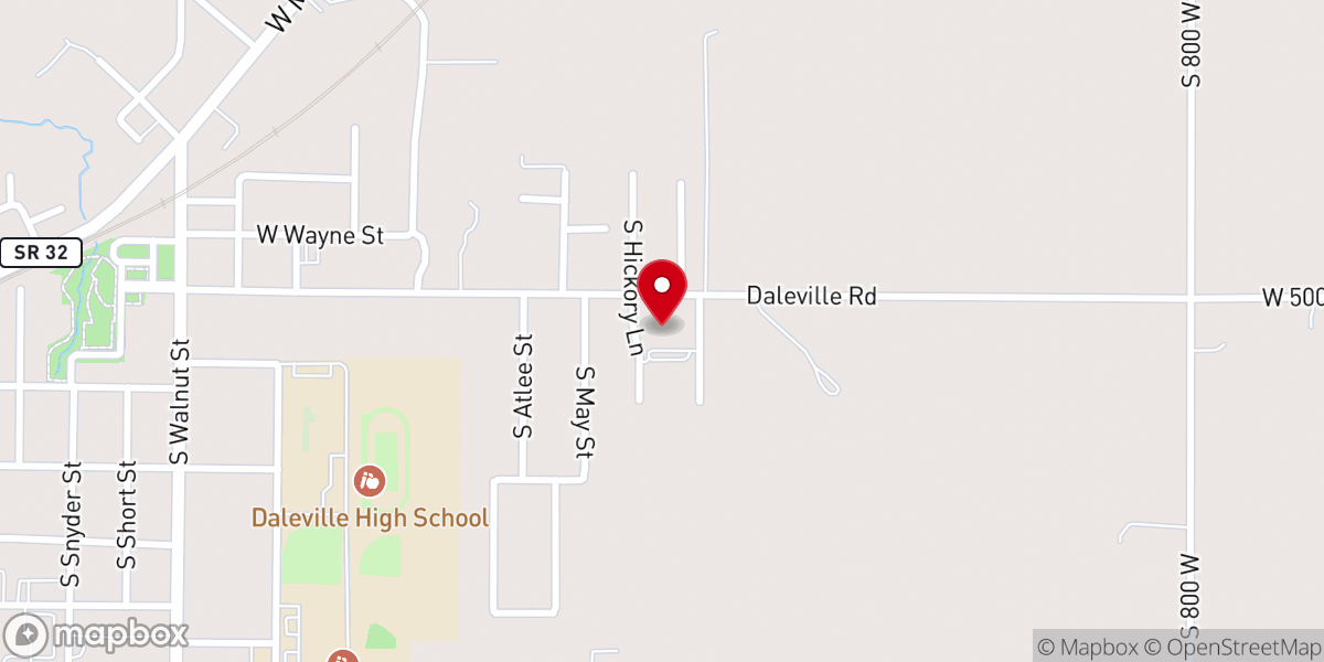 Map showing location of Daleville United Methodist Church