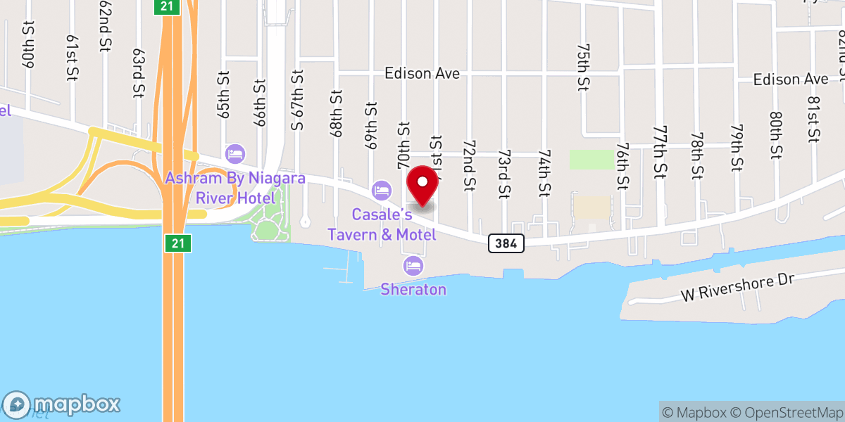 Map showing location of The Salvation Army of Niagara Falls, NY