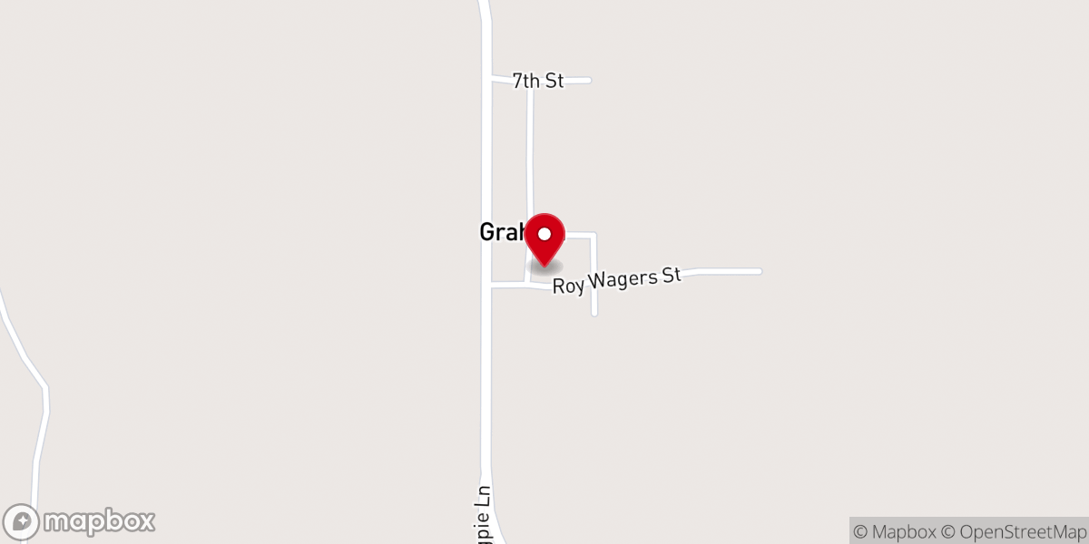 Map showing location of Graham Assembly of God Church
