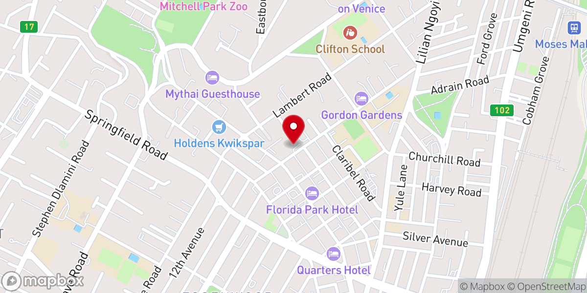 Map showing location of Archdiocese of Durban