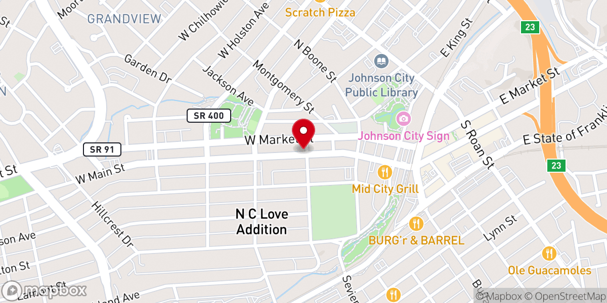 Map showing location of West Main Street Christian Church