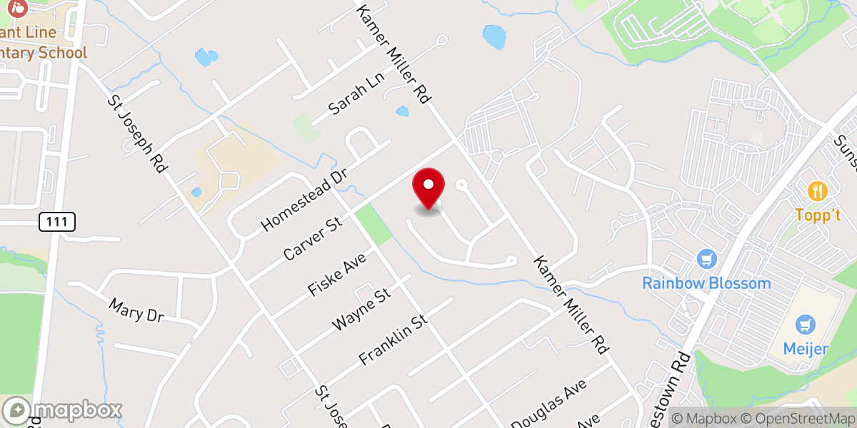 Map showing location of Hope Church New Albany