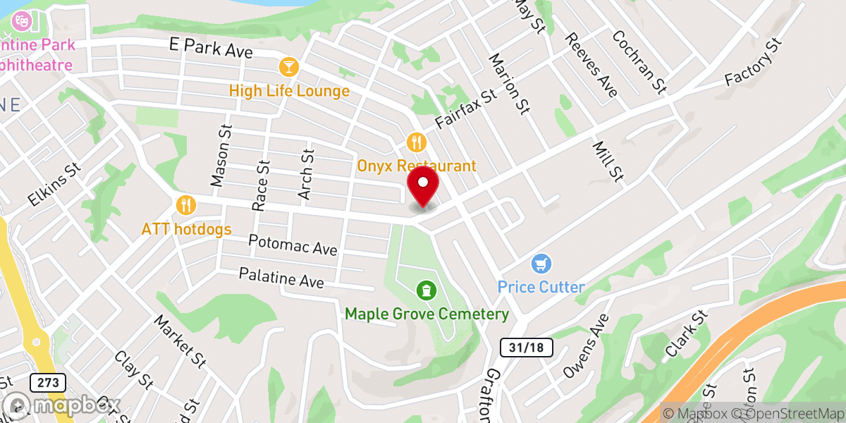 Map showing location of Fairmont Free Methodist Church