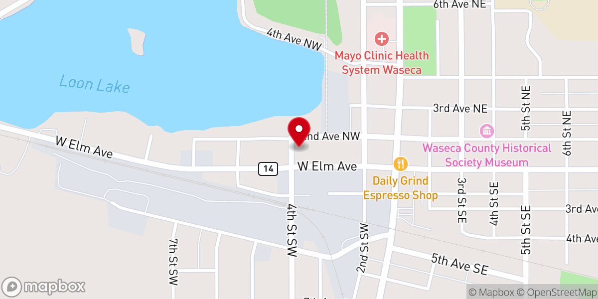Map showing location of Sacred Heart Parish Center