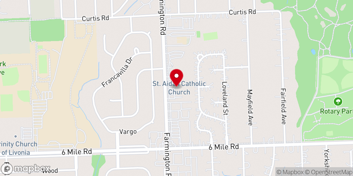 Map showing location of Monsignor Alex J. Brunett Activity Center