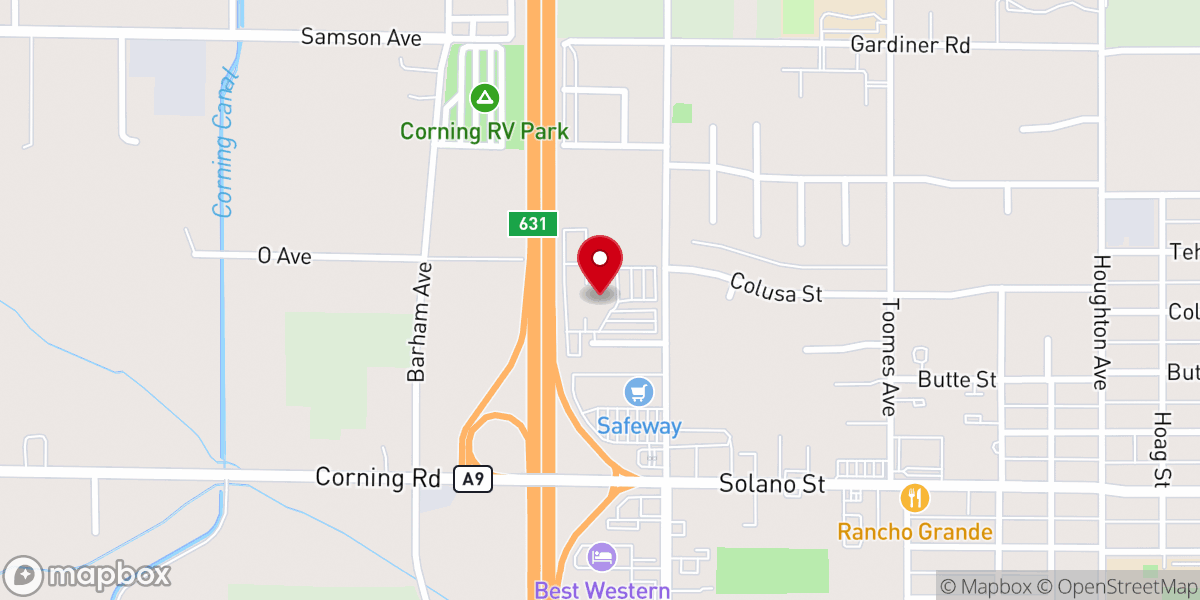 Map showing location of Corning Ford