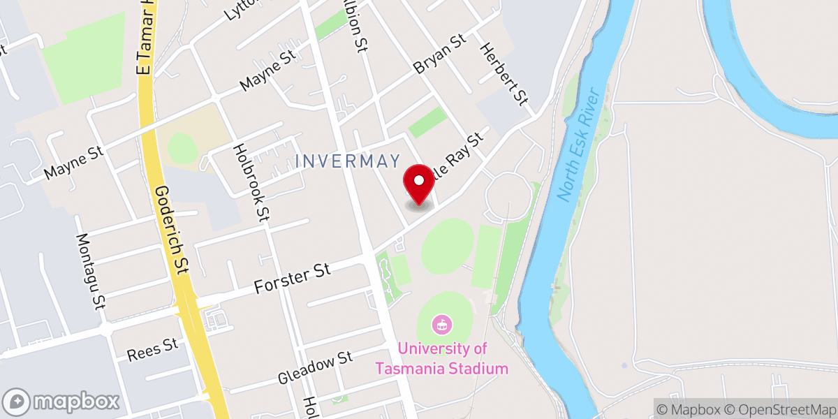 Map showing location of Launceston Family Church