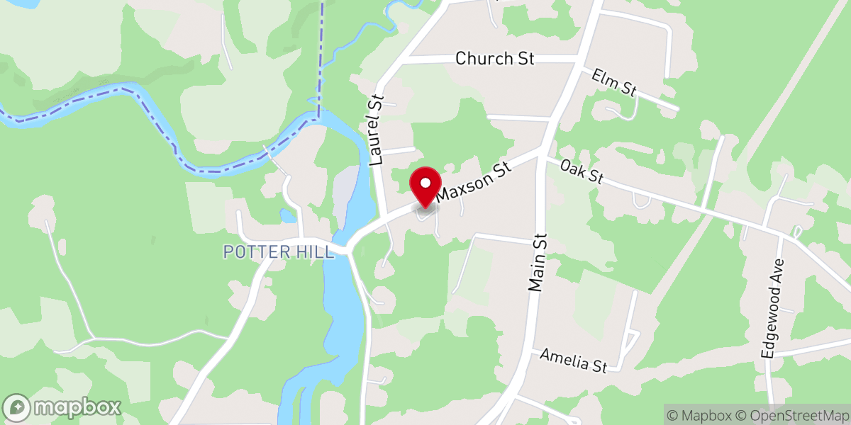 Map showing location of Babcock Presbyterian Church