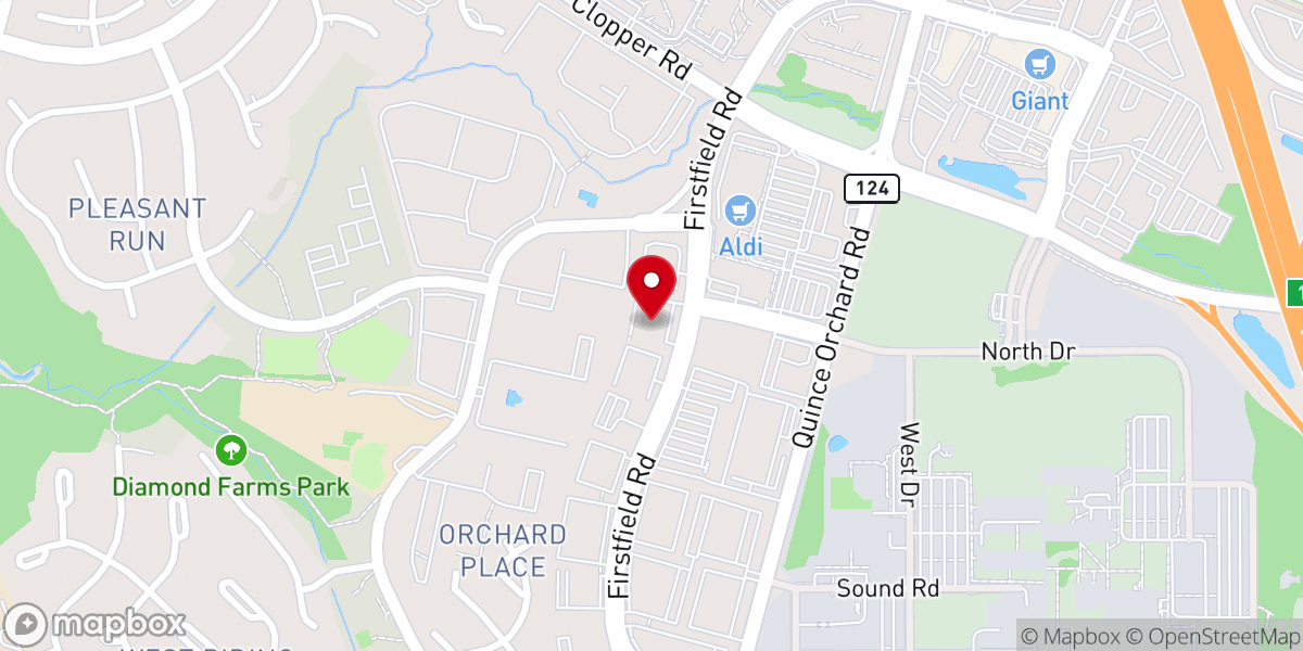 Map showing location of Seneca Creek Community Church