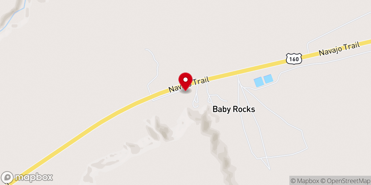 Map showing location of Baby Rocks Arizona