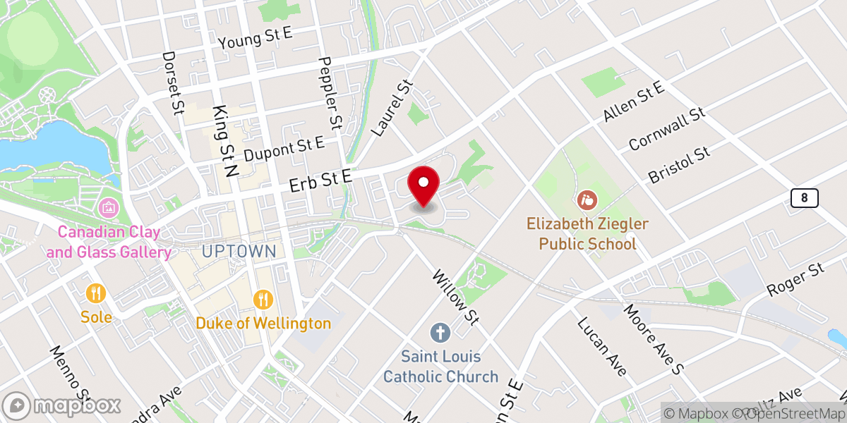 Map showing location of Trillium Lutheran Church