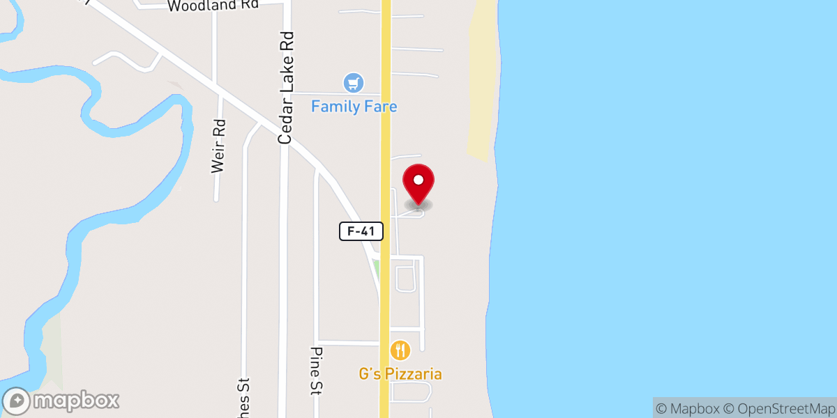 Map showing location of Sacred Heart Catholic Church