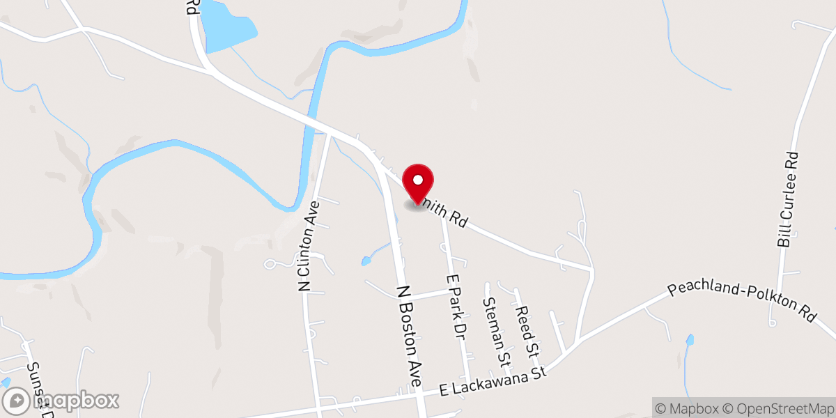 Map showing location of New Zion Baptist Church