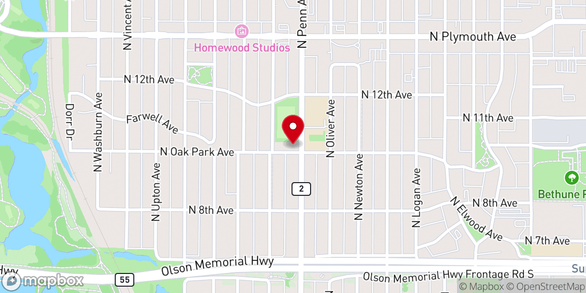 Map showing location of Spirit of the Lord Church