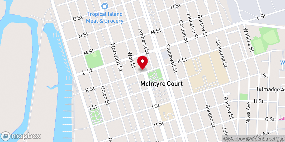 Map showing location of St Andrews CME Church