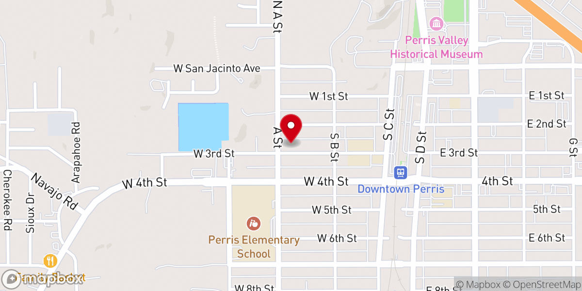Map showing location of Victory outreach
