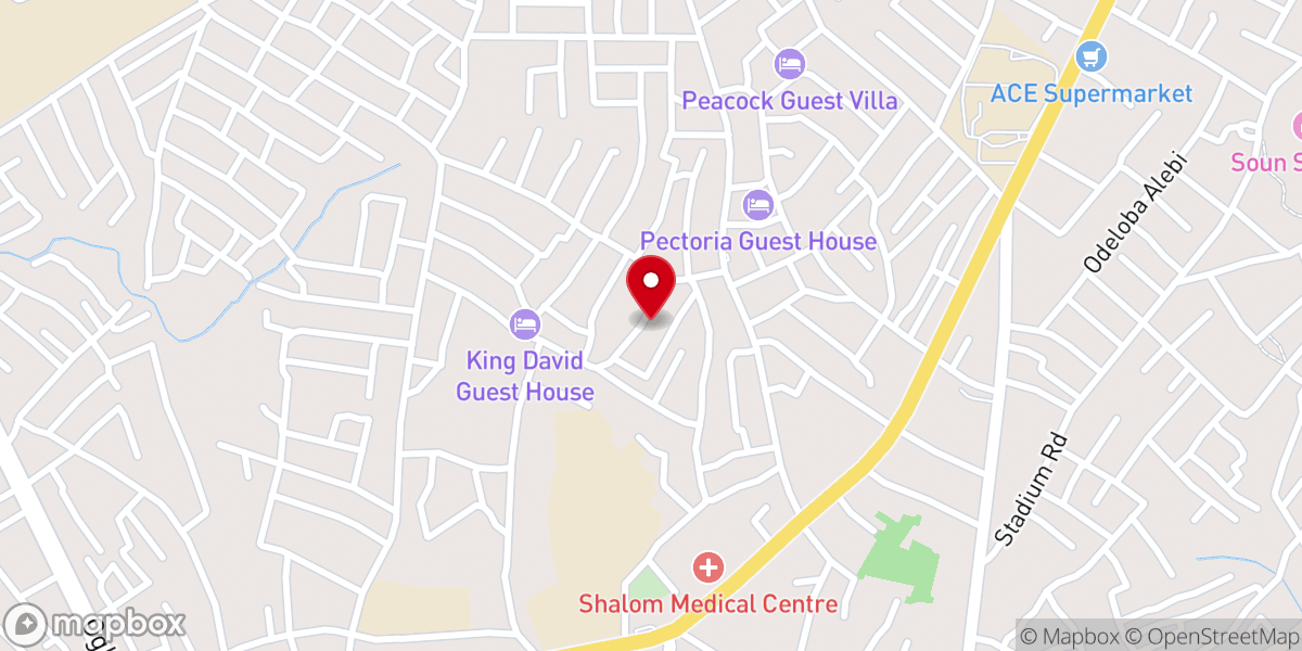 Map showing location of The Redeemed Christian Church Of God