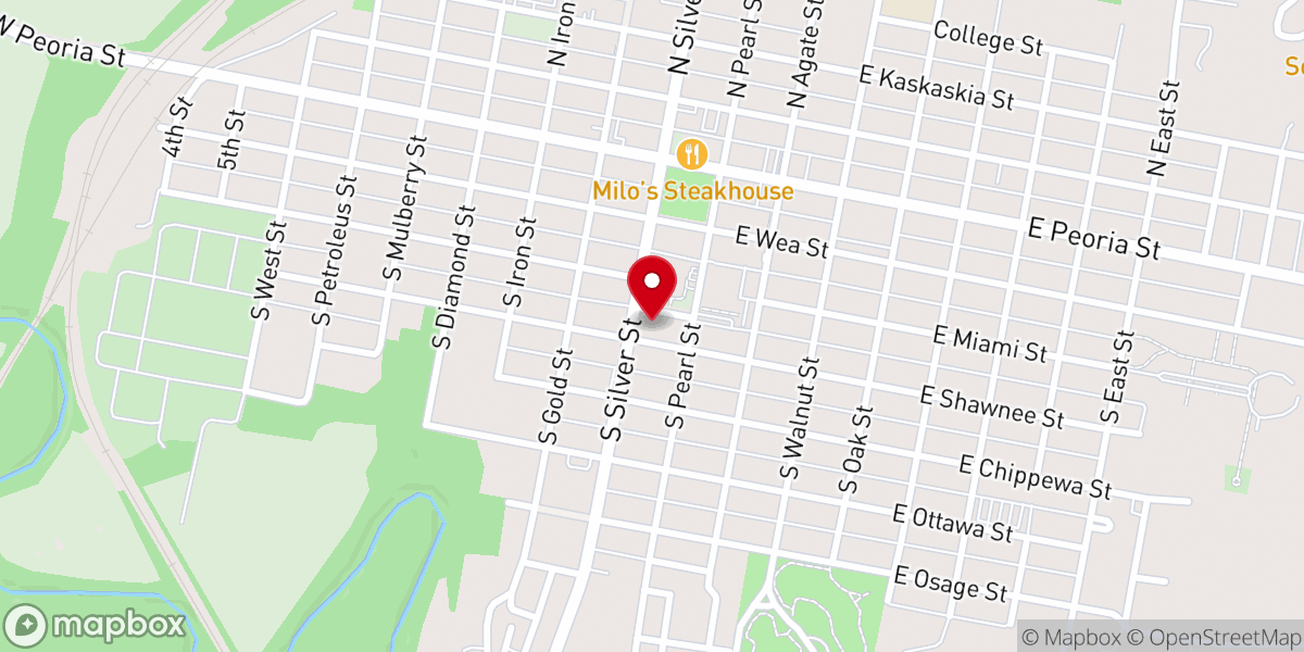 Map showing location of Paola United Methodist Church