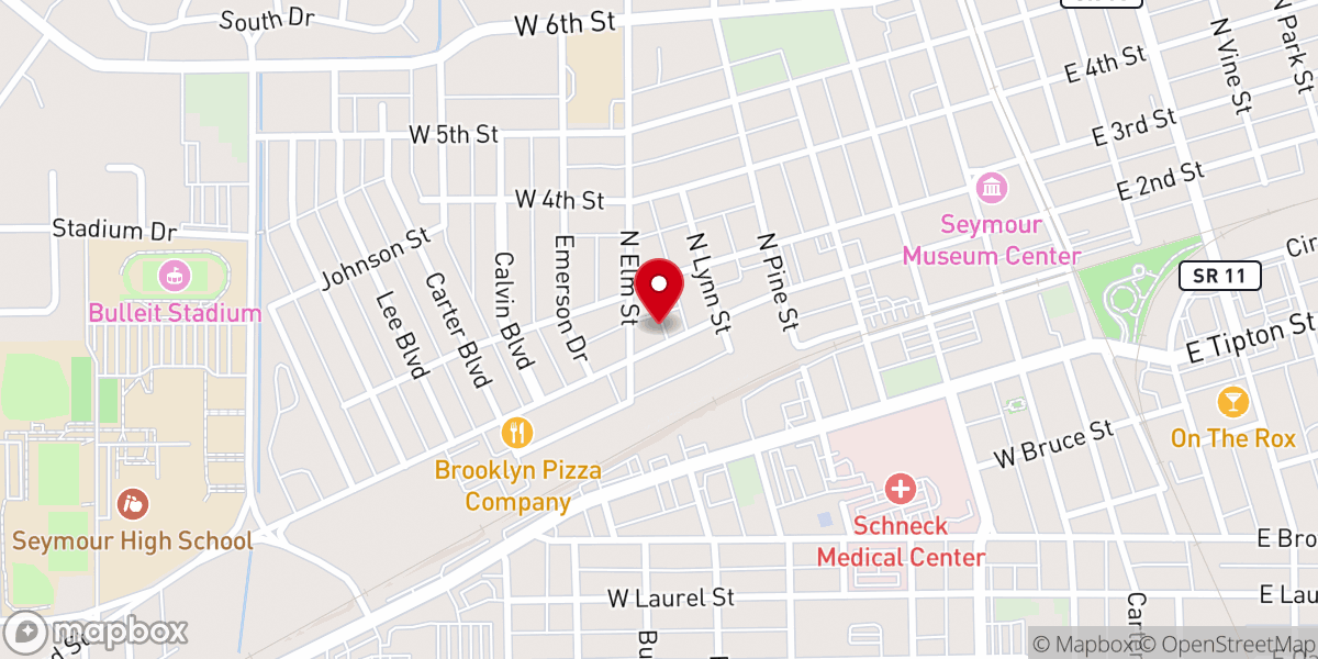 Map showing location of Jackson County Clothing Center