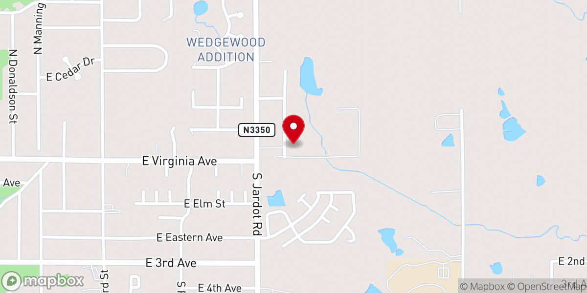 Map showing location of Bible Baptist Church