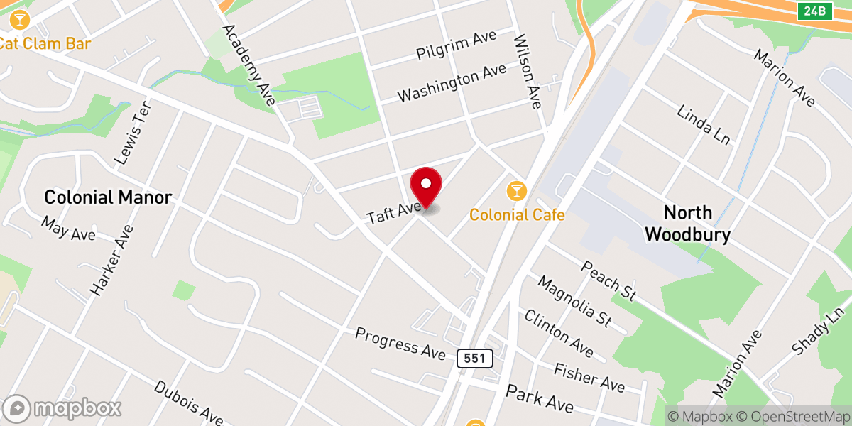 Map showing location of Colonial Manor United Methodist