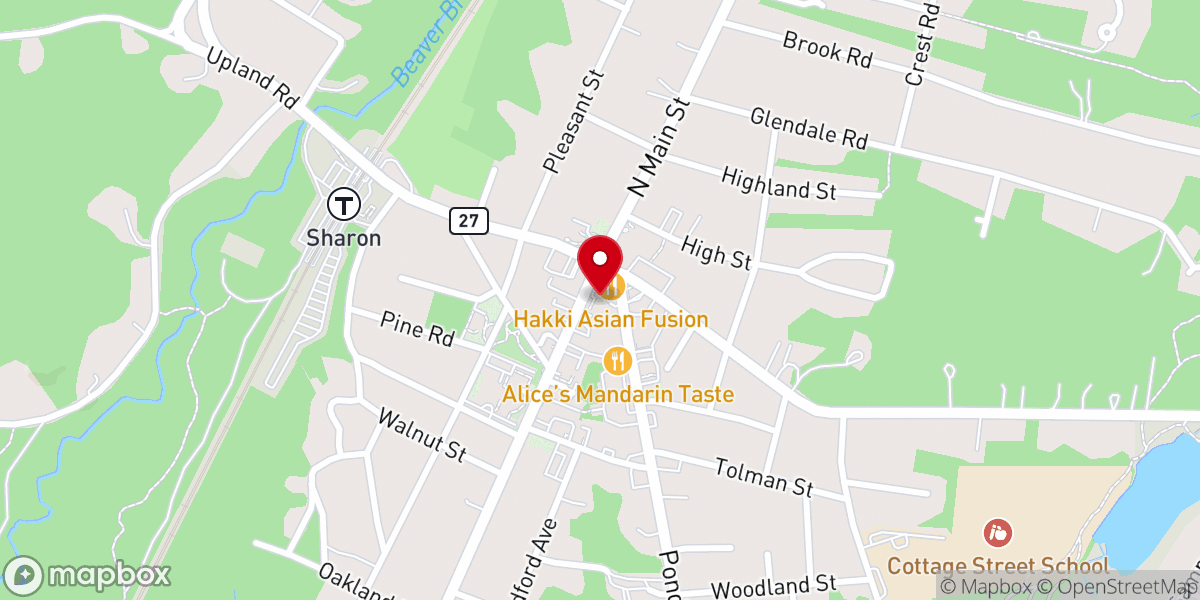 Map showing location of First Baptist Church of Sharon