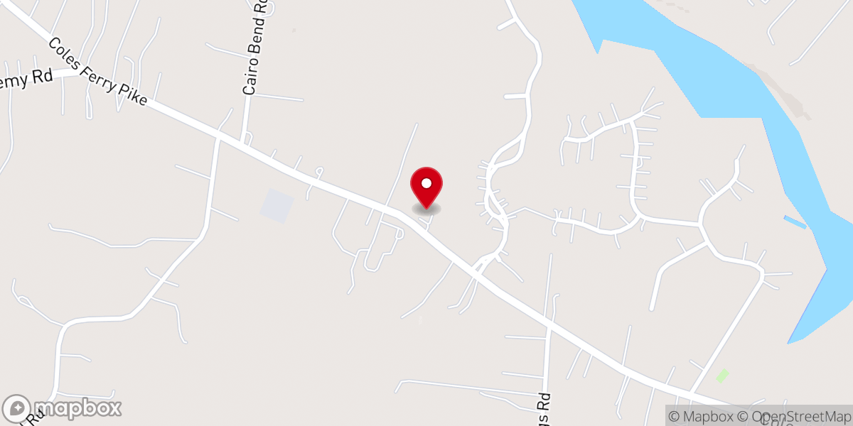 Map showing location of New Hope Presbyterian Church