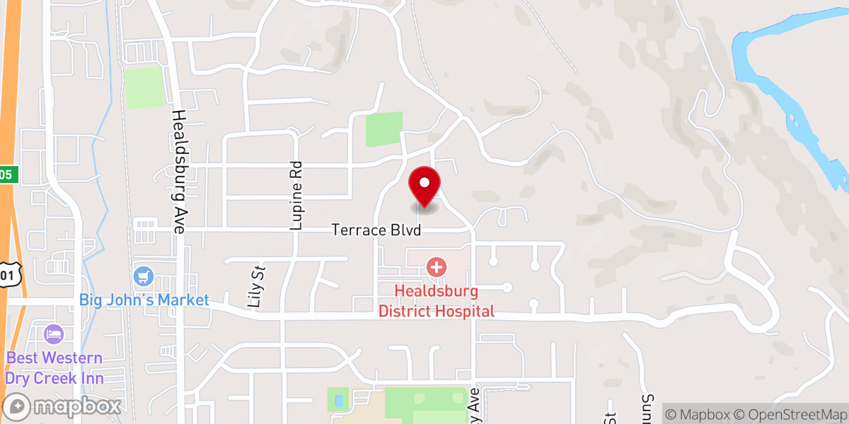 Map showing location of Grace Community Church of Healdsburg