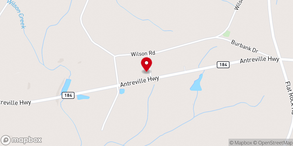 Map showing location of Mercy Tree Baptist Church