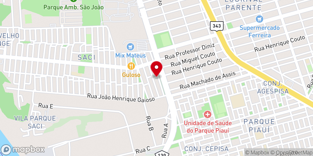 Map showing location of SIB Saci - Segunda Igreja Batista Conj. Saci