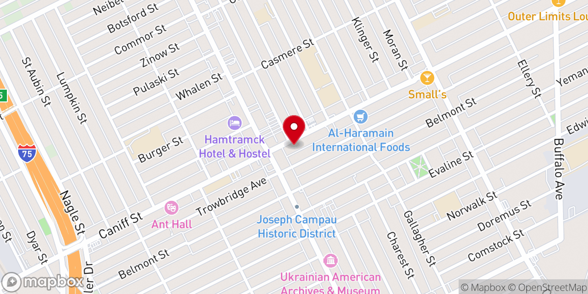 Map showing location of Grace Baptist Church