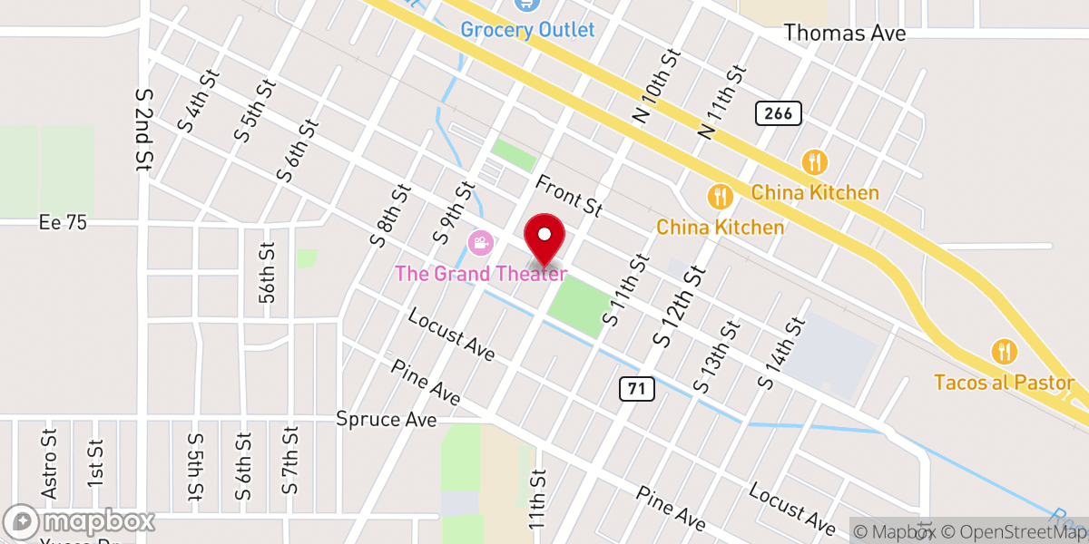 Map showing location of First Baptist Church