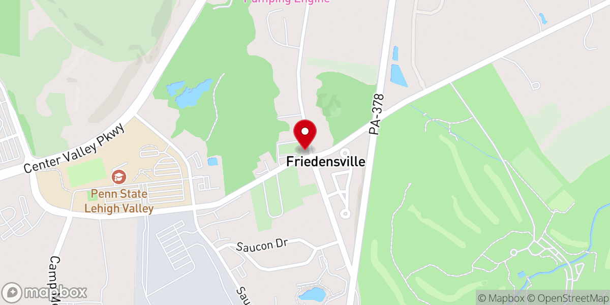 Map showing location of Friedens Evangelical Lutheran Church