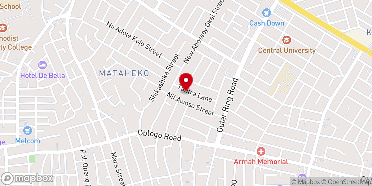 Map showing location of Global Evangelical Church, Calvary Chapel-Mataheko