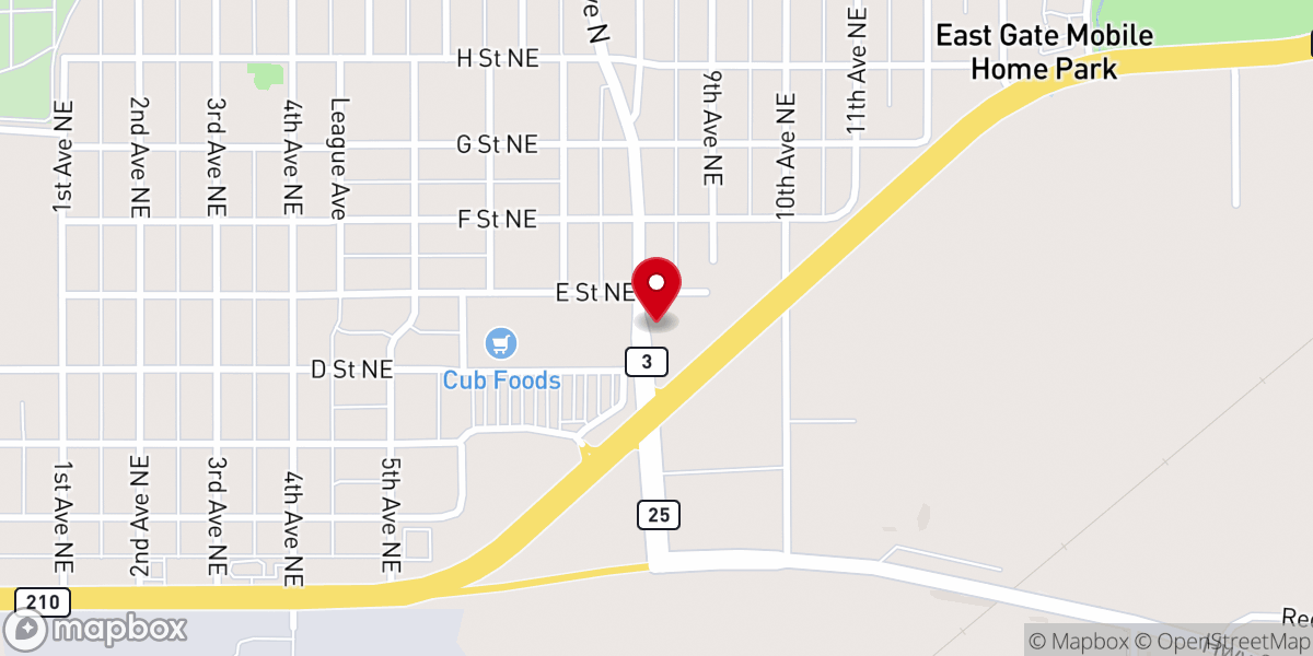 Map showing location of Bethlehem Evangelical Lutheran Church