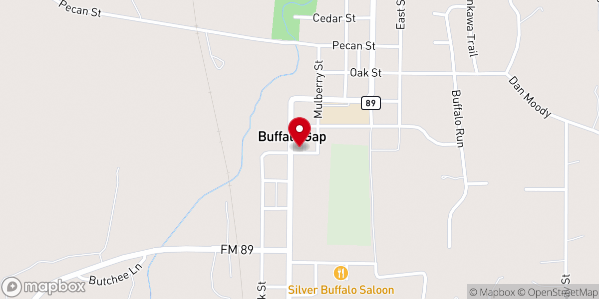 Map showing location of Buffalo Gap Church of Christ